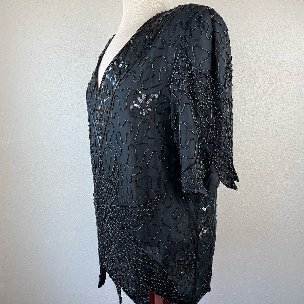 NWT Mark & John Beaded Sequin Blouse Size M NWT - image 3
